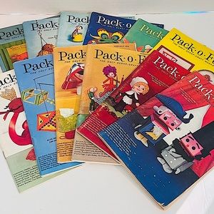 12 Issues Of Pack-o-Fun Vintage Crafting Magazine 1970s